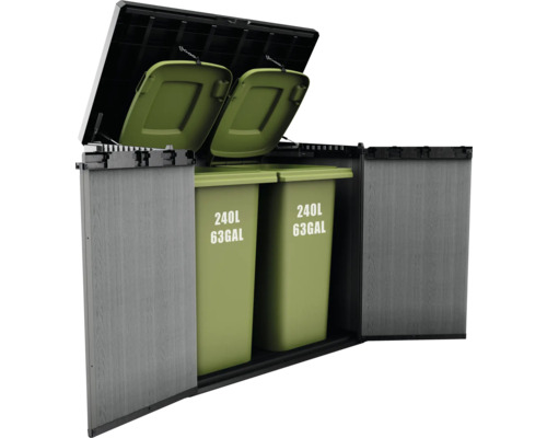Mülltonnenbox mit zwei 240-Liter-Mülltonnen