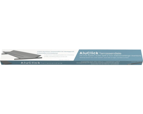 Aluminium Terrassendiele mit Montageprofil, Isolierstreifen und Schraubenset