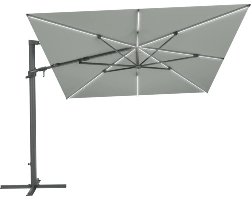 Parasol déporté avec éclairage pour le jardin