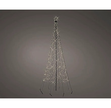 Arbre lumineux décoratif avec étoile et lumières blanc chaud pour l'intérieur et l'extérieur.