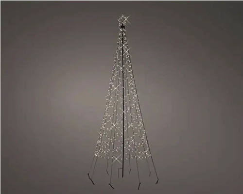 Arbre à hampe 480 LED guirlande lumineuse Lumineo h 320 cm blanc chaud Arbre lumineux décoratif avec étoile pour l'intérieur et l'extérieur