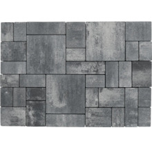 Pavés en béton posés en différents formats