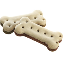 Deux biscuits pour chiens en forme d'os