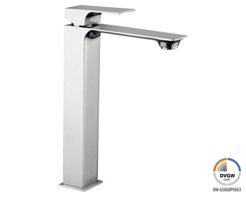 Jungborn Waschtischarmatur für Aufsatzwaschbecken ZETA DVGW geprüft chrom Hoher Waschtischmischer aus Metall