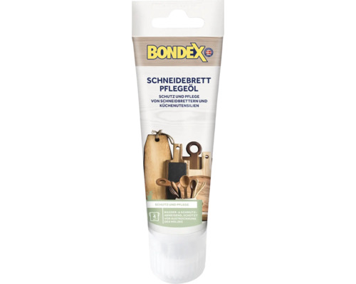 Huile d'entretien pour planches à découper Bondex pour la protection et l'entretien des planches à découper et des ustensiles de cuisine.