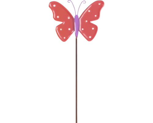 Pique de jardin Lafiora papillon en métal 10,8 x 0,3 x 30 cm corail Figurine décorative papillon pour le jardin
