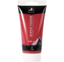 Tube de peinture acrylique rouge, 200 ml