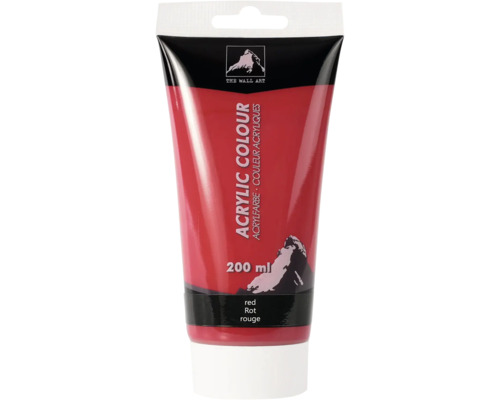 Tube de peinture acrylique rouge, 200 ml