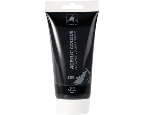 Tube schwarze Acrylfarbe, 200 ml