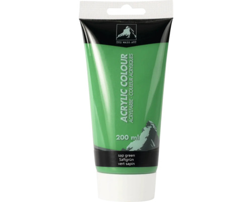 Acrylfarbe saftgrün 200 ml Tube mit Acrylfarbe Saftgrün, 200 Milliliter