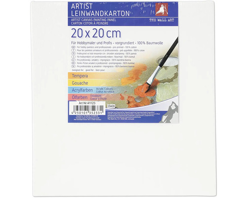 Leinwandkarton 20x20 cm für Hobby- und Profimaler