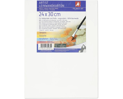 Malkarton 24x30 cm weiß The Wall Art Leinwandkarton, 24 x 30 cm, geeignet für Tempera, Gouache, Acrylfarben und Ölfarben