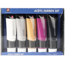 Acrylfarben Set mit fünf Tuben je 100 ml
