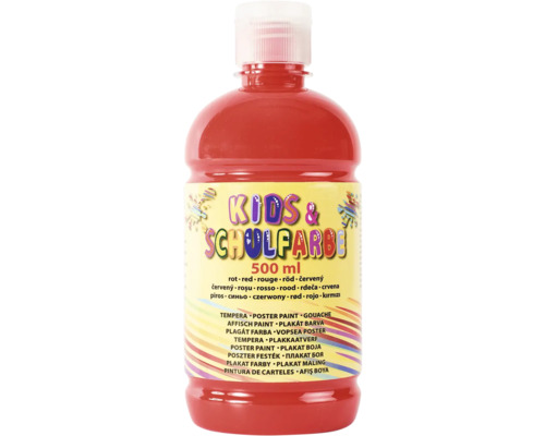 Rote Kinder- und Schulfarbe im 500-ml-Behälter