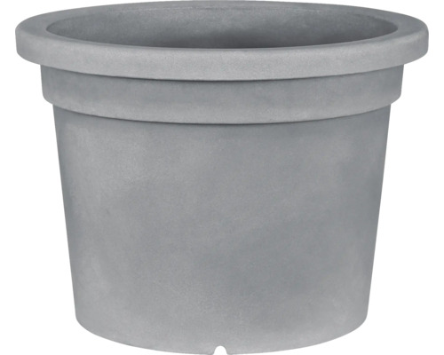 Grauer Pflanztopf aus Kunststoff