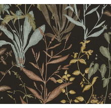 Papier peint à motif floral sur fond sombre