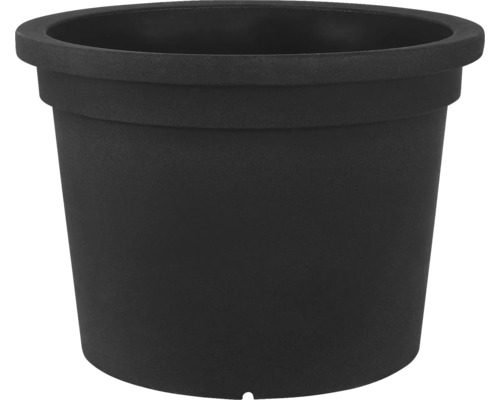 Schwarzer Pflanztopf aus Kunststoff