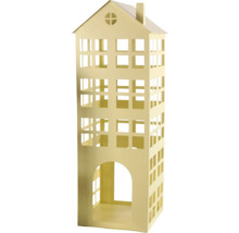 Dekorative Hauslaterne mit Fensteröffnungen und Dach