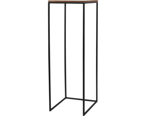 Support à fleurs avec plateau en bois et cadre en métal