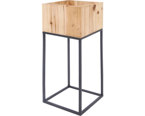 Jardinière en bois sur un cadre métallique