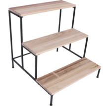Étagère à plantes à trois niveaux en bois et métal