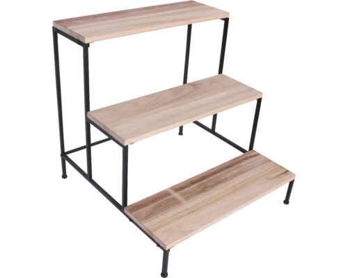 Étagère à plantes à trois niveaux en bois et métal