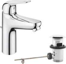 Waschtischarmatur mit Zugstangen-Ablaufgarnitur