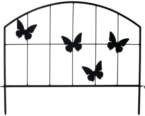 Clôture de jardin en métal avec motif papillon