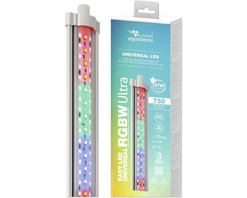 Aquatlantis Universal LED Aquariumleuchte mit RGBW Ultra Farbspektrum und einer Leistung von 27 Watt für Aquarien von 60 bis 85 Zentimeter