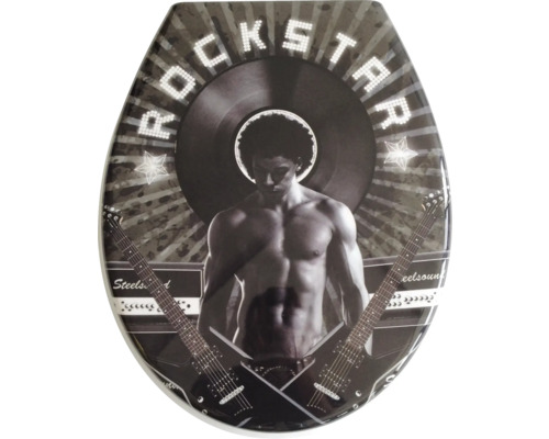 Toilettendeckel mit Rockstar-Motiv