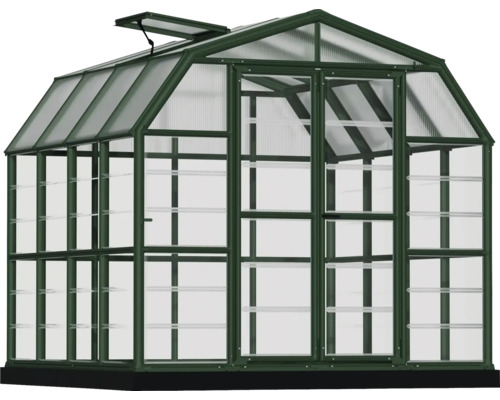 Gewächshaus mit Polycarbonatplatten und Dachfenster