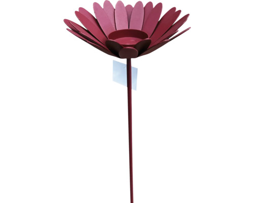Windlicht Blume Metall Ø 16 cm H 54 cm rot Dekoblume aus Metall zur Gartendekoration