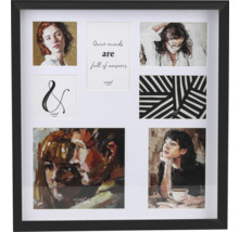 Schwarzer Mehrfachbilderrahmen für sieben Fotos