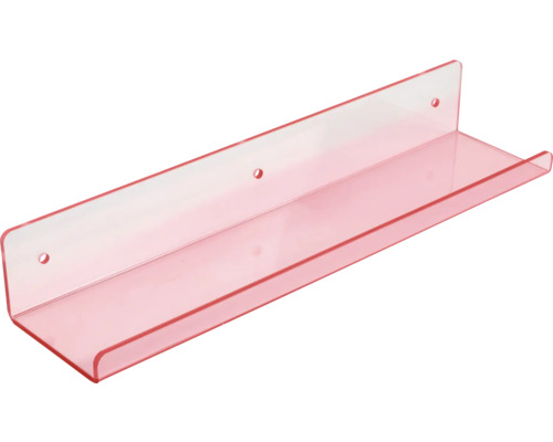 Baguette porte-photos acrylique rose vif 60 cm Étagère murale en plastique avec trous de forage