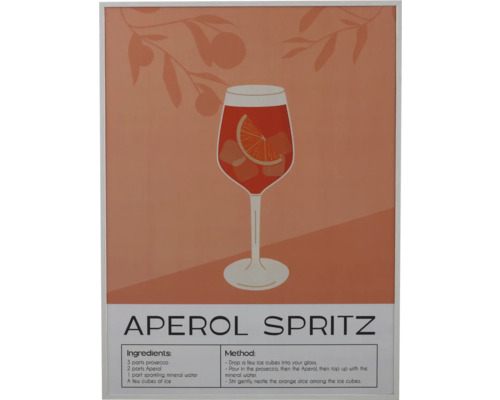 Grafik eines Aperol Spritz Rezepts mit Zutaten und Zubereitungsmethode