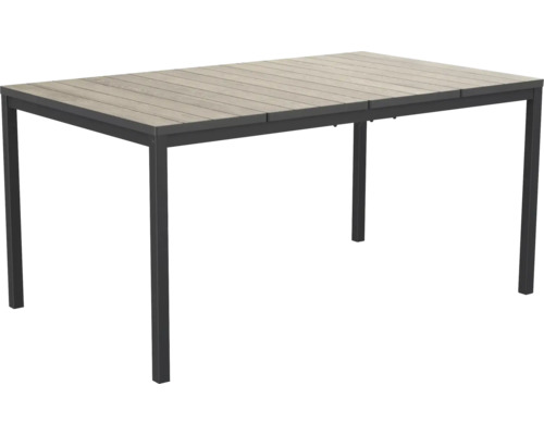 Table de jardin rectangulaire avec plateau en bois