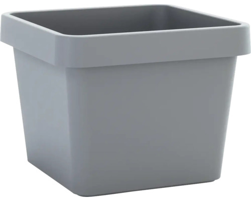 Pot de fleurs carré gris en plastique
