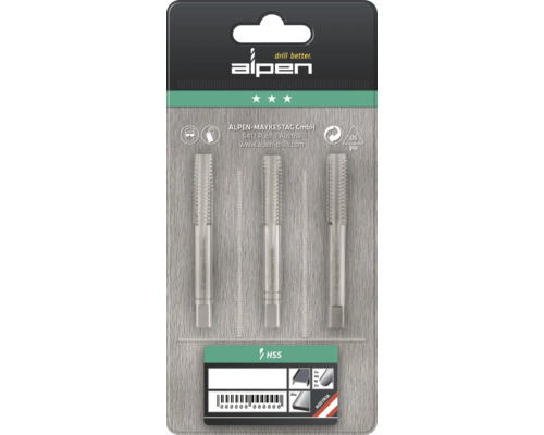 Alpen Gewindebohrer Satz im Blisterpack