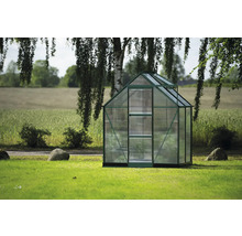 Gewächshaus aus Glas im Garten