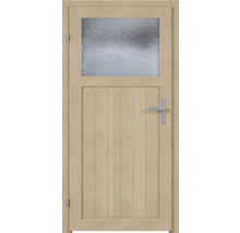Porte en bois avec insert en verre