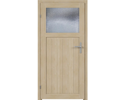 Porte en bois avec insert en verre