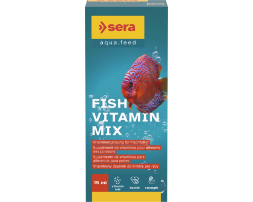 Vitamine sera Fish Vitamin Mix 15 ml, Vitaminergänzung für Fischfutter Sera Fisch Vitamin Mix, 15 Milliliter Packung zur Nahrungsergänzung für Fische