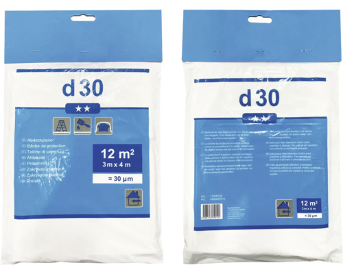 Abdeckplane D30 transparent 3 x 4 m Verpackungseinheit Baufolie circa zwölf Quadratmeter, drei mal vier Meter