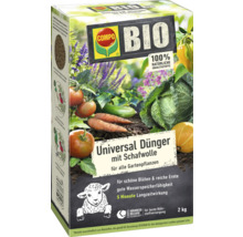 COMPO BIO Universaldünger mit Schafwolle, 2 Kilogramm, Verpackung