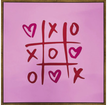 Image décorative avec motif de Tic-Tac-Toe incluant des cœurs