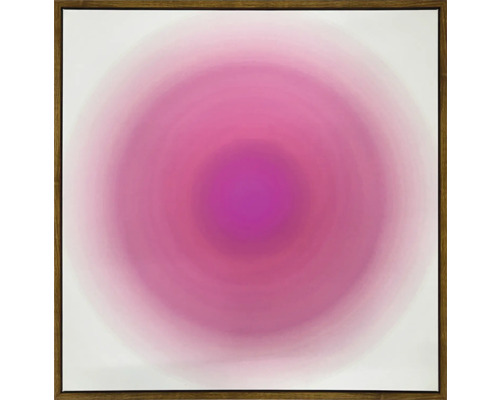 Tableau sur toile encadré Pink Circle 50x50 cm Peinture abstraite avec dégradé de couleurs dans un cadre en bois