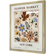 Affiche encadrée du marché aux fleurs de New York avec motif botanique
