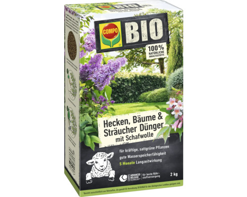 Packung Heckendünger mit Schafwolle für Hecken, Bäume und Sträucher