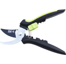 Sécateur avec mécanisme à ressort et logo for_q