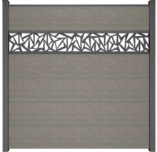 Clôture de jardin en imitation bois avec motif décoratif